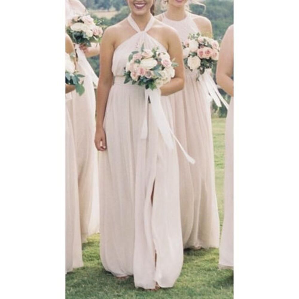 Bill Levkoff Rose petal Chiffon gown